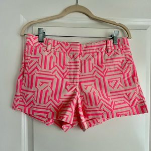 J. Crew Neon Pink & Tan Patterned Shorts Size 4